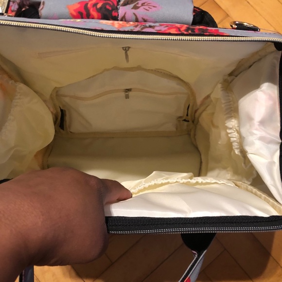 Gray Floral Diaper Bag/Backpack - Picture 13 of 16